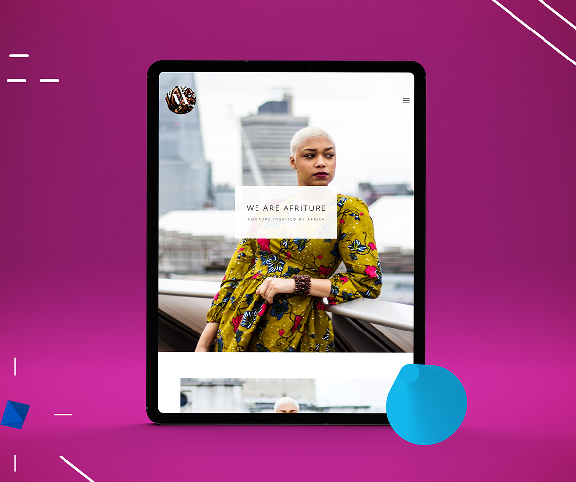 Afriture website on tablet device