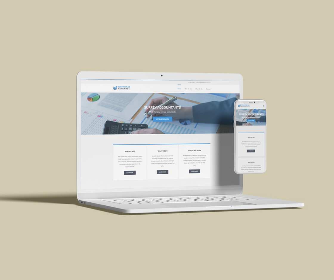 Bernard Brace Accountants website homepage