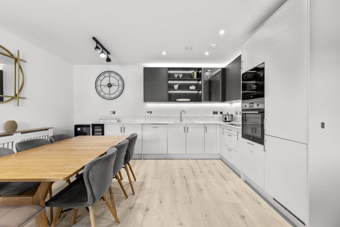 Leatherhead property - living area with modern interior