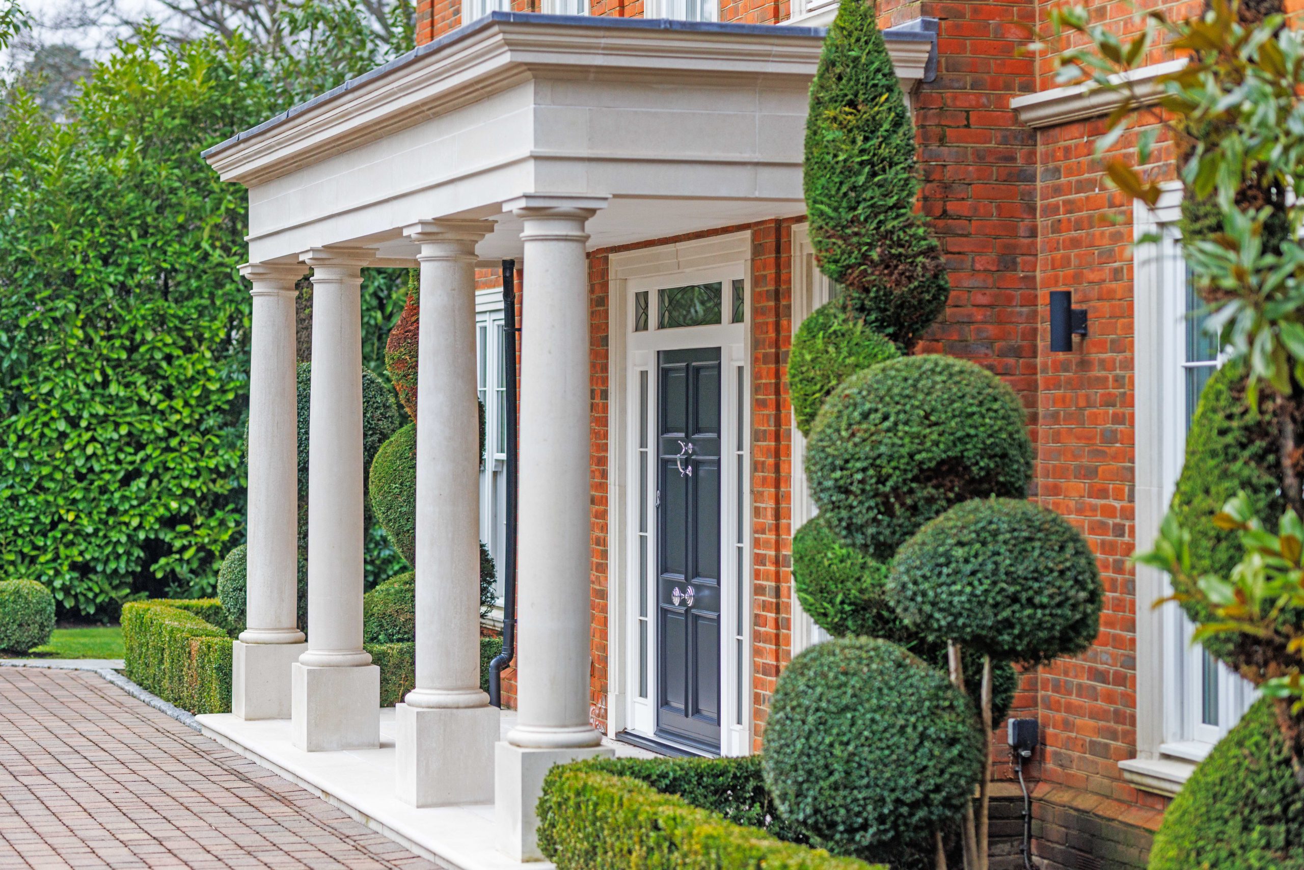 Wentworth Estate property - rear garden view with south-facing terrace