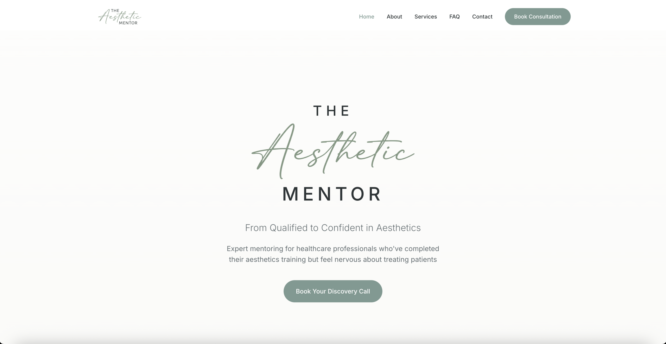 The Aesthetic Mentor website homepage