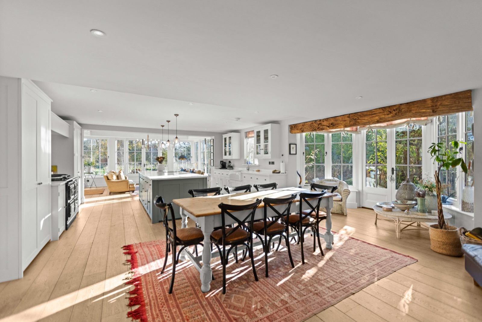 Philpot Lane, Chobham - kitchen and breakfast room with exposed beams
