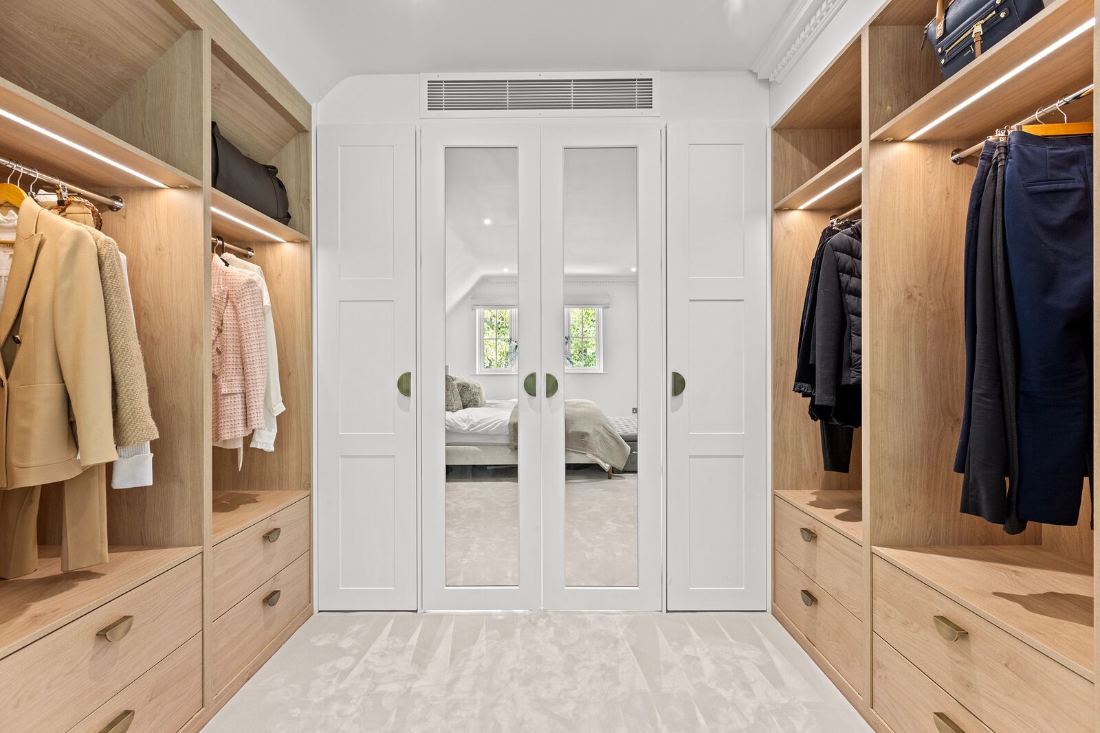 Trotsworth Avenue, Wentworth Estate - bespoke fitted wardrobes with LED lighting